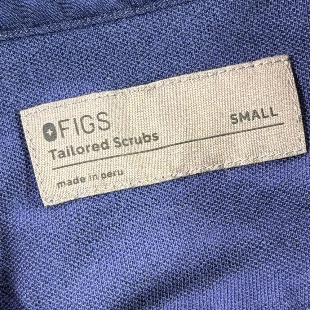FIGS Tailored Scrubs Top Women Small Navy Pima Cotton Sleeveless Polo W21WW1009 - Picture 5 of 8